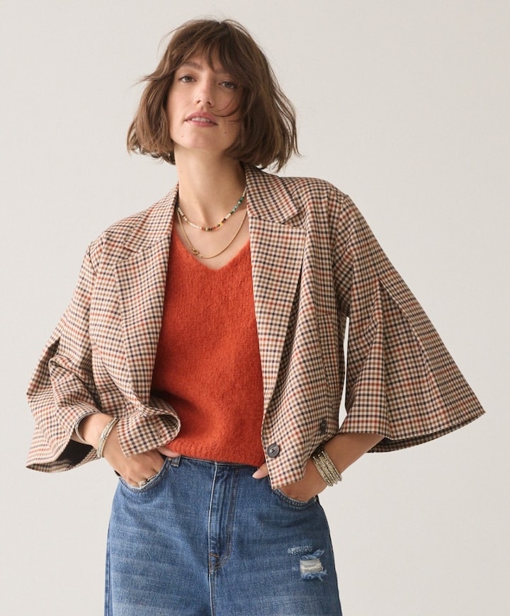 Dames blazer bruin