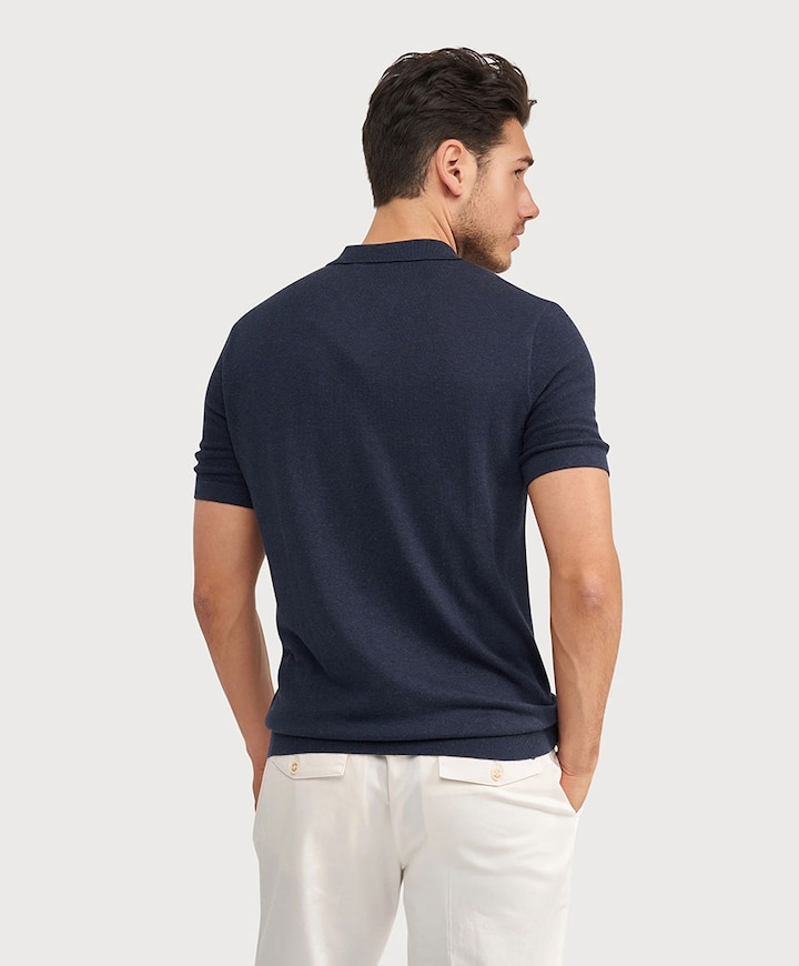 Heren polo blauw