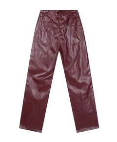FAUX LEATHER broek bordeaux