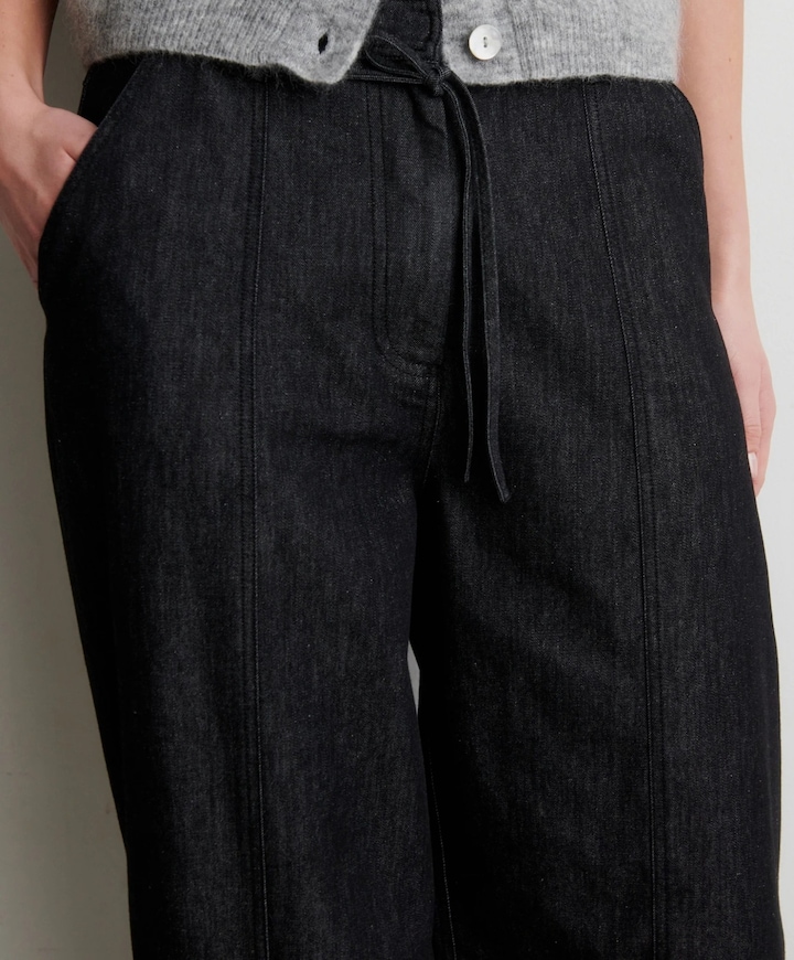 Dera Denim Cargo Trousers dames broek zwart