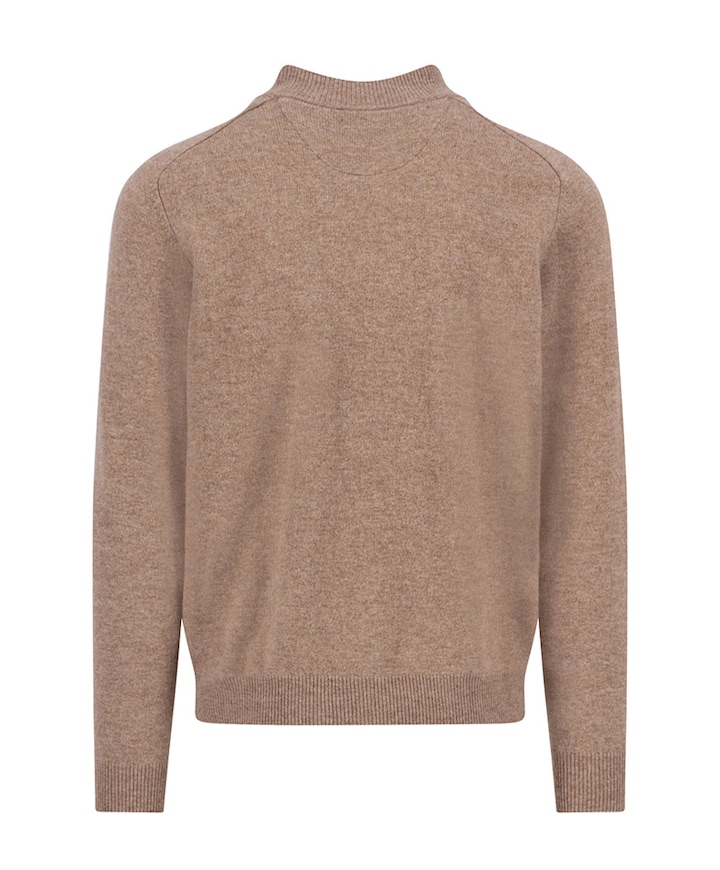 Heren trui met rits beige