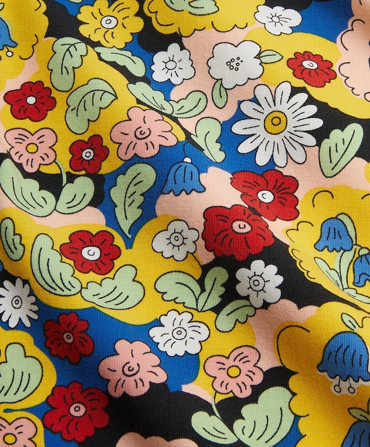 Flowers flared broek multicolor