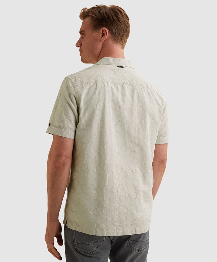 Heren overhemd korte mouw groen