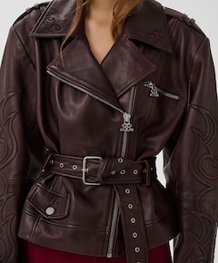 Dames leren jas bordeaux