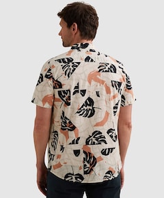 Heren overhemd korte mouw ecru