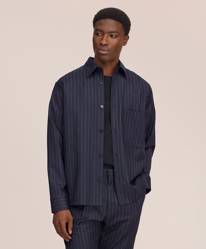 Heren overshirt blauw