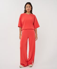 Wide stripe Modal dames broek rood