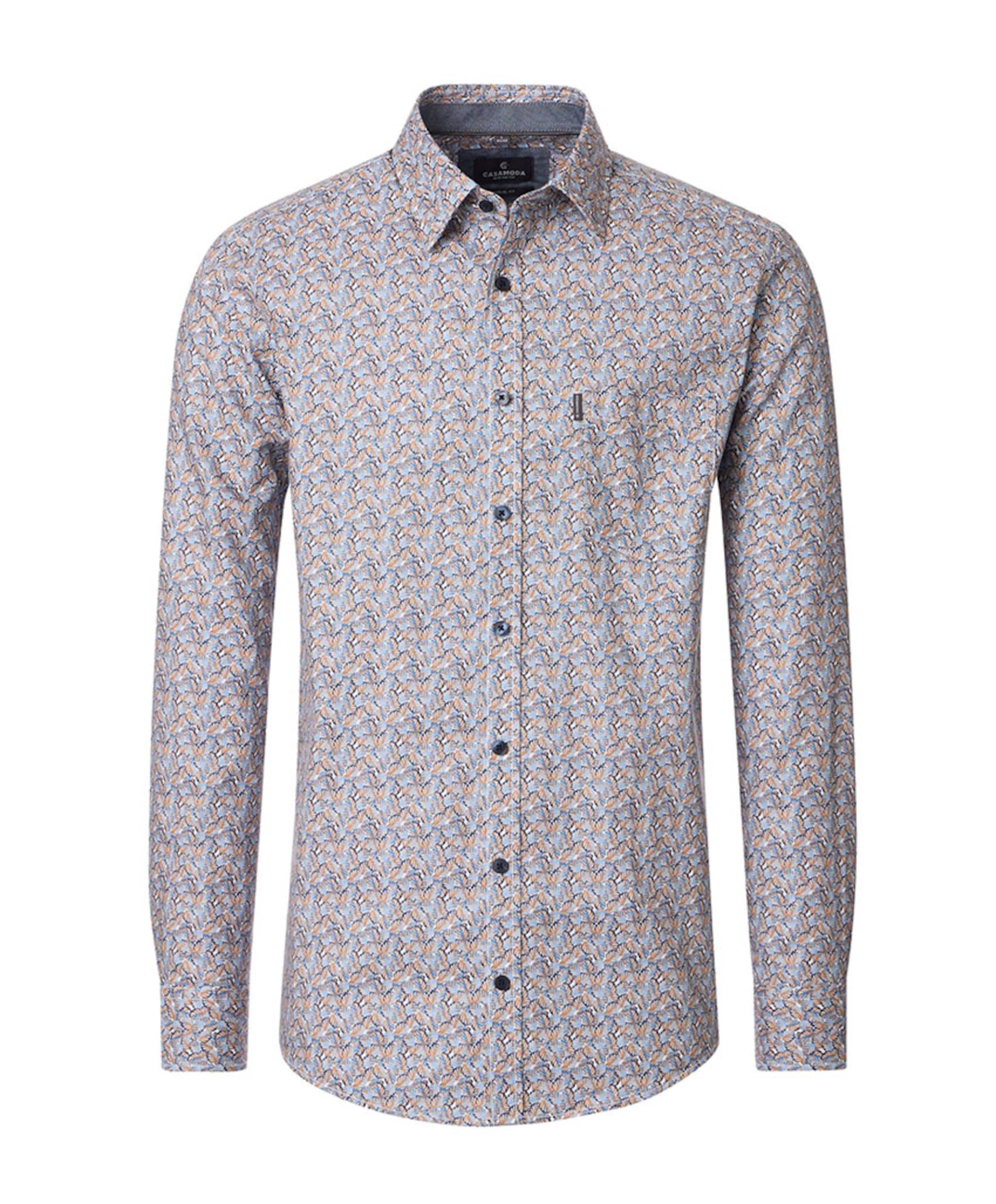 Heren overhemd lange mouw blauw