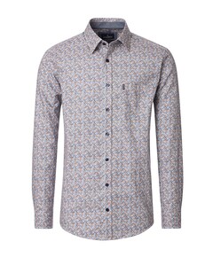 Heren overhemd lange mouw blauw