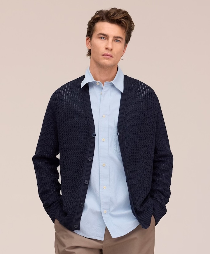 Heren vest blauw