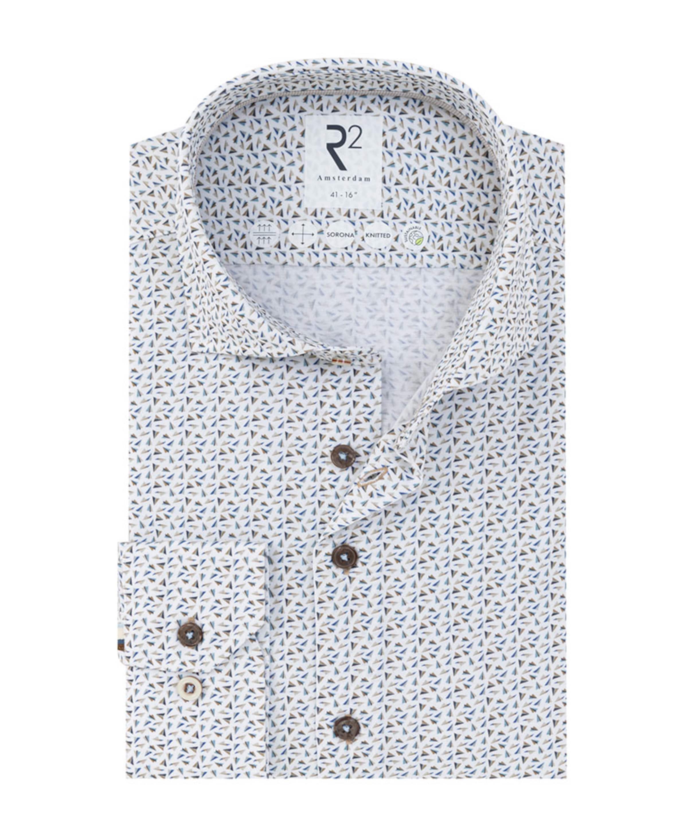 Heren overhemd lange mouw beige