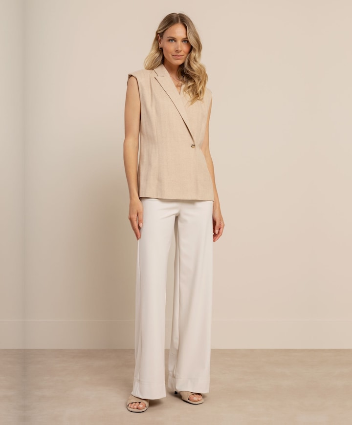 Dames gilet beige