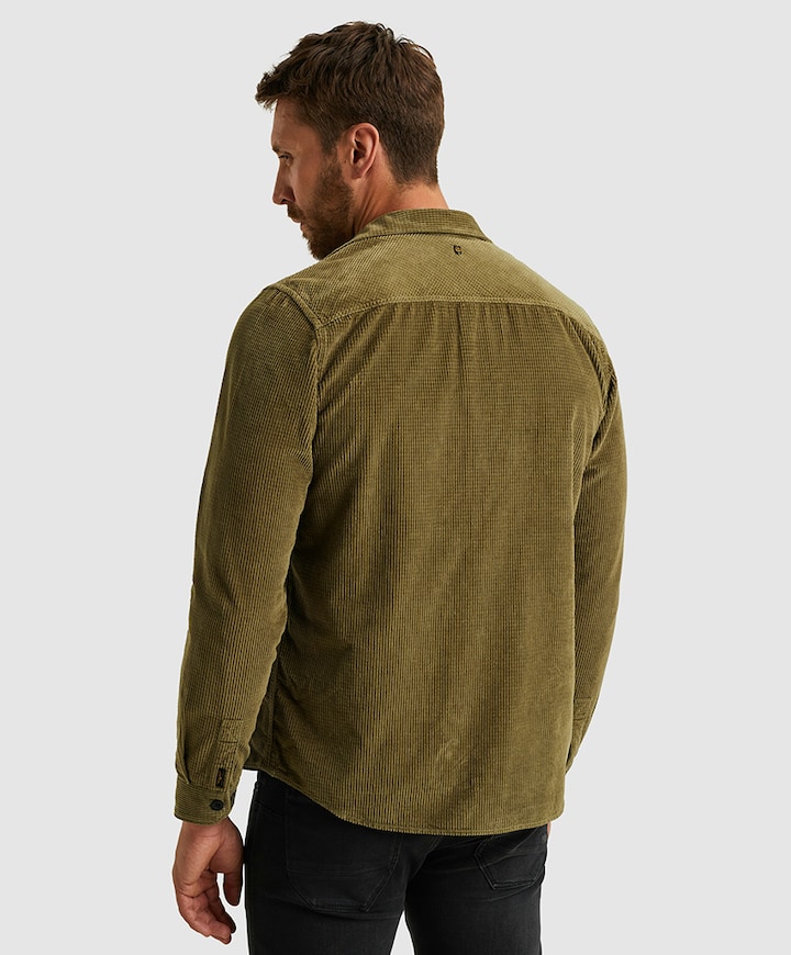 Heren overhemd lange mouw groen