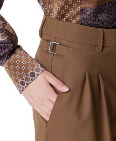 Wideleg aus Woll-Mix dames broek beige