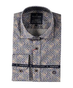 Heren overhemd lange mouw blauw