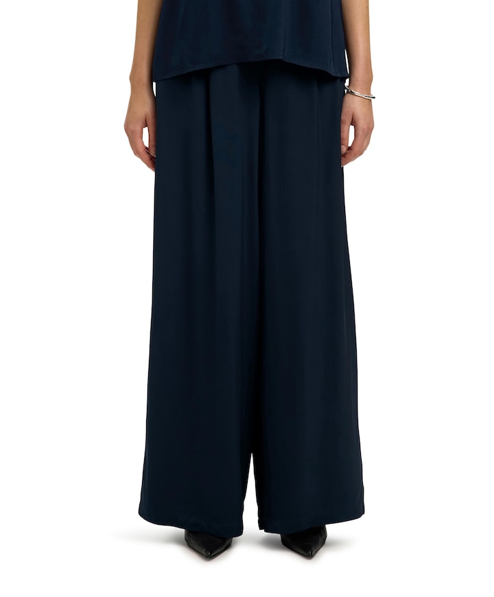 SLFLEONORE HW WIDE PANT B dames broek blauw