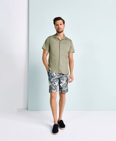 Heren overhemd korte mouw groen