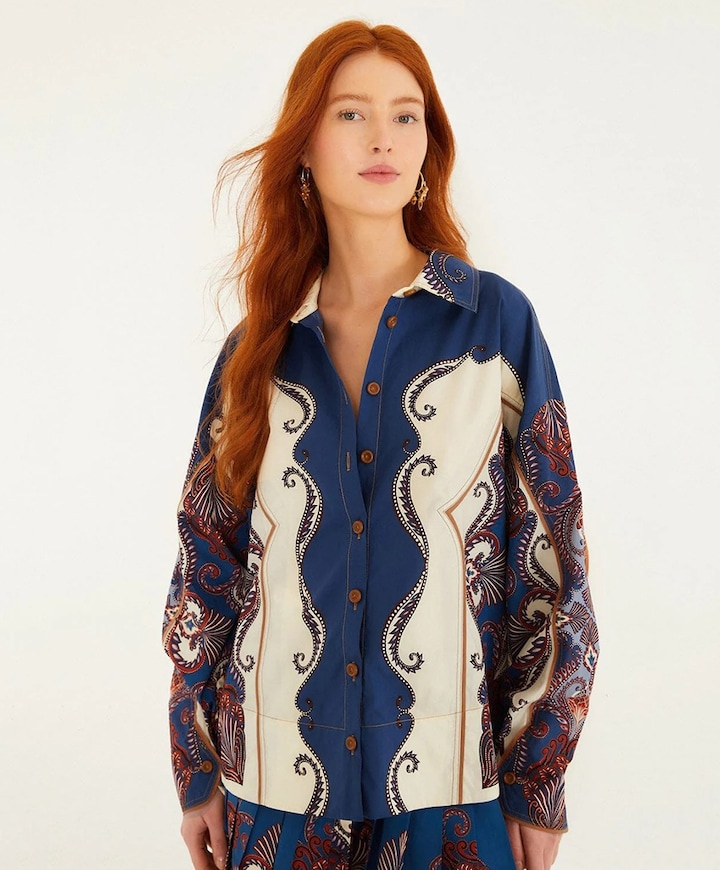 Dames blouse blauw