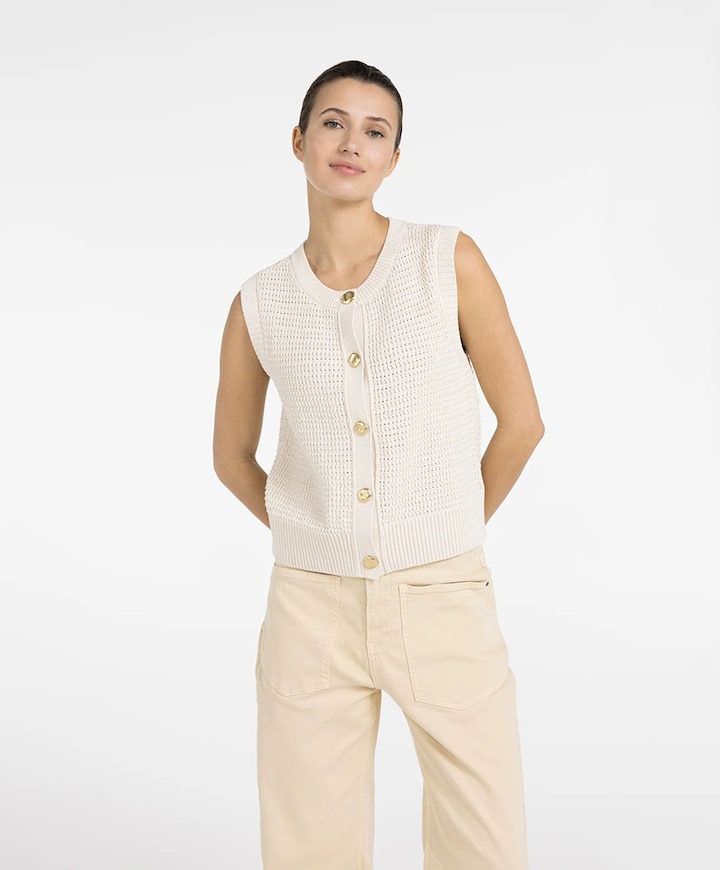 Dames gilet beige