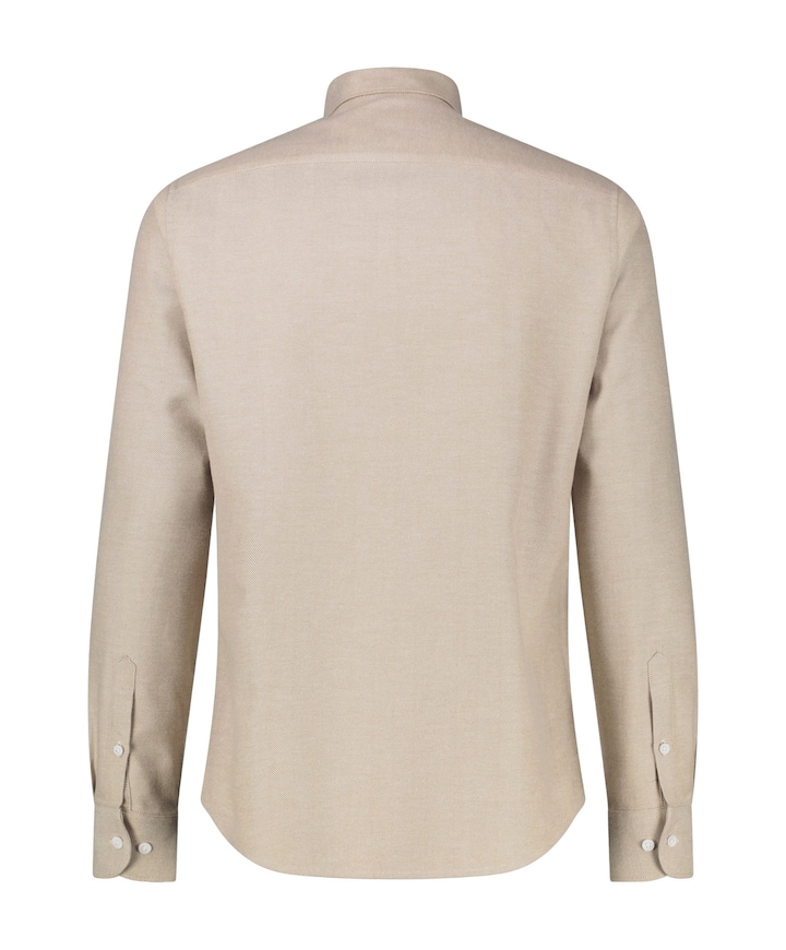 Heren overhemd lange mouw beige