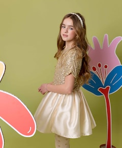 Meisjes diadeem ecru