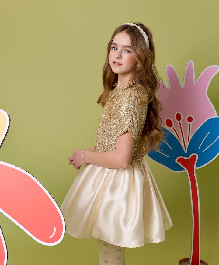 Meisjes diadeem ecru