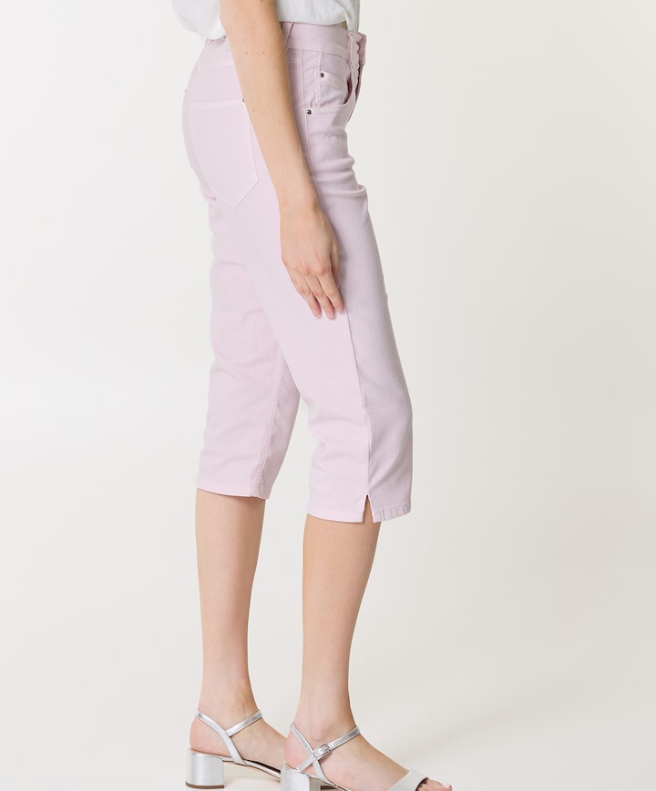 5-Pocket Slim dames capri broek roze