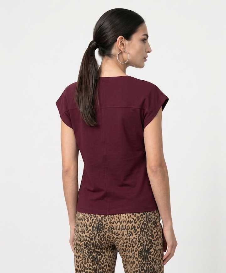 Dames T-shirt bordeaux