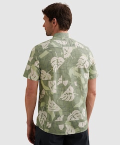 Heren overhemd korte mouw groen