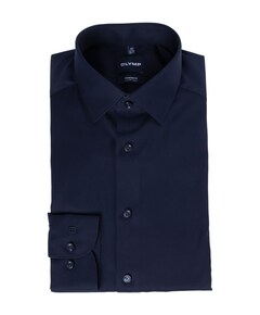 Heren overhemd lange mouw blauw