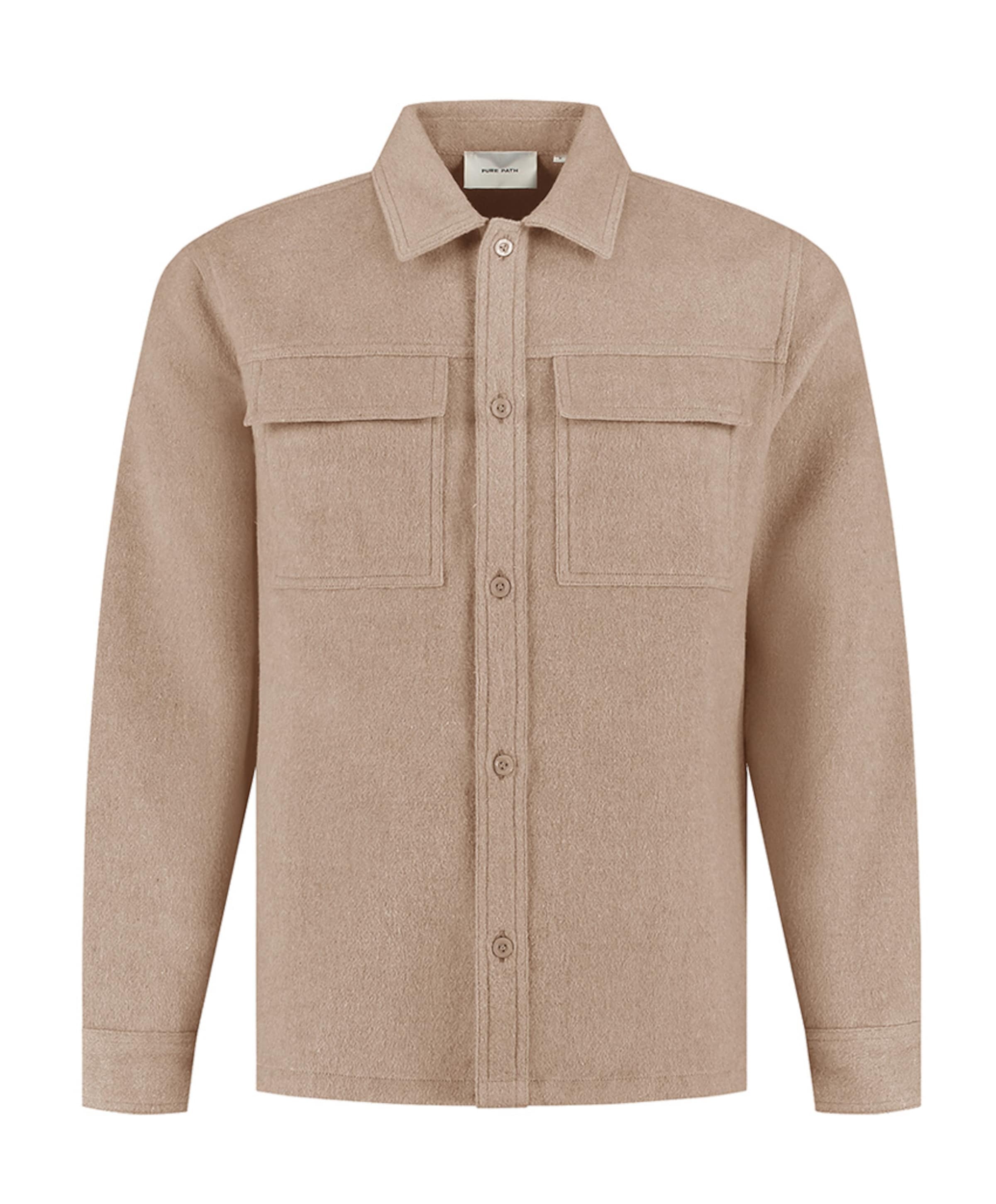 Heren overshirt beige
