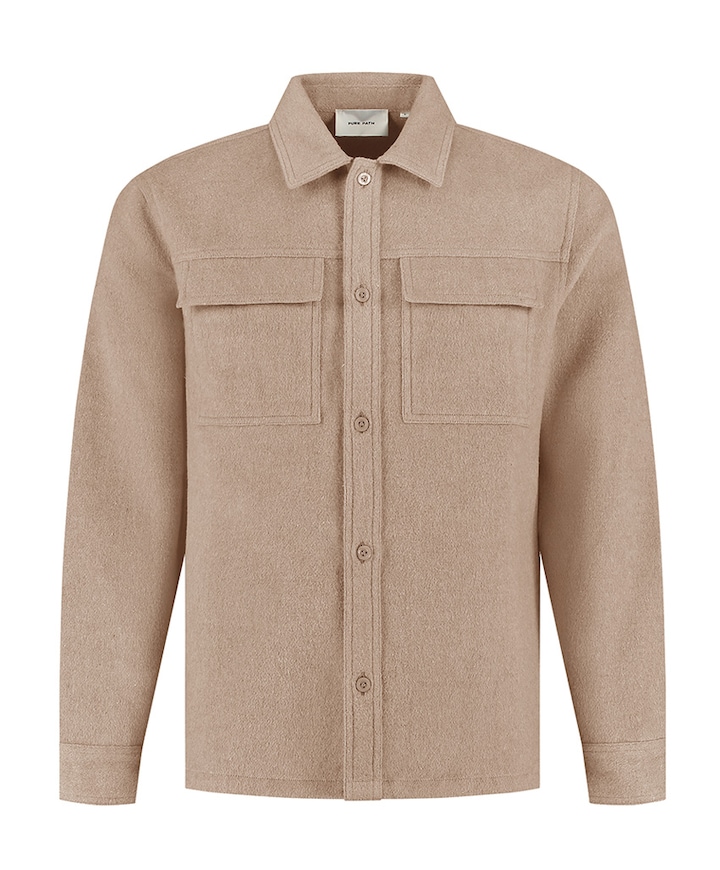 Heren overshirt beige