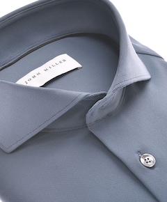 Heren overhemd lange mouw blauw