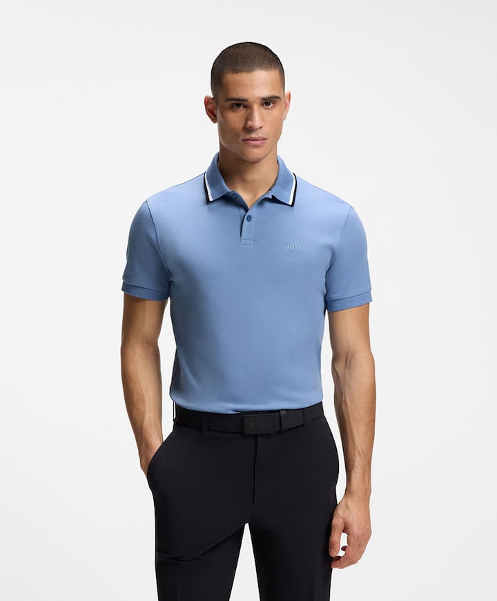 Heren polo blauw