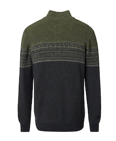 Heren trui met rits groen