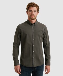 Heren overhemd lange mouw grijs