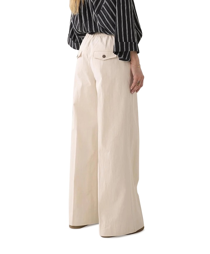 Wide leg Cotton blend with approx 82cm in dames broek ecru