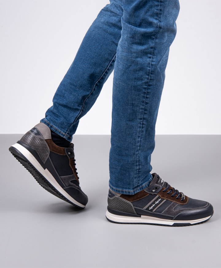 Filmon leather heren sneakers blauw