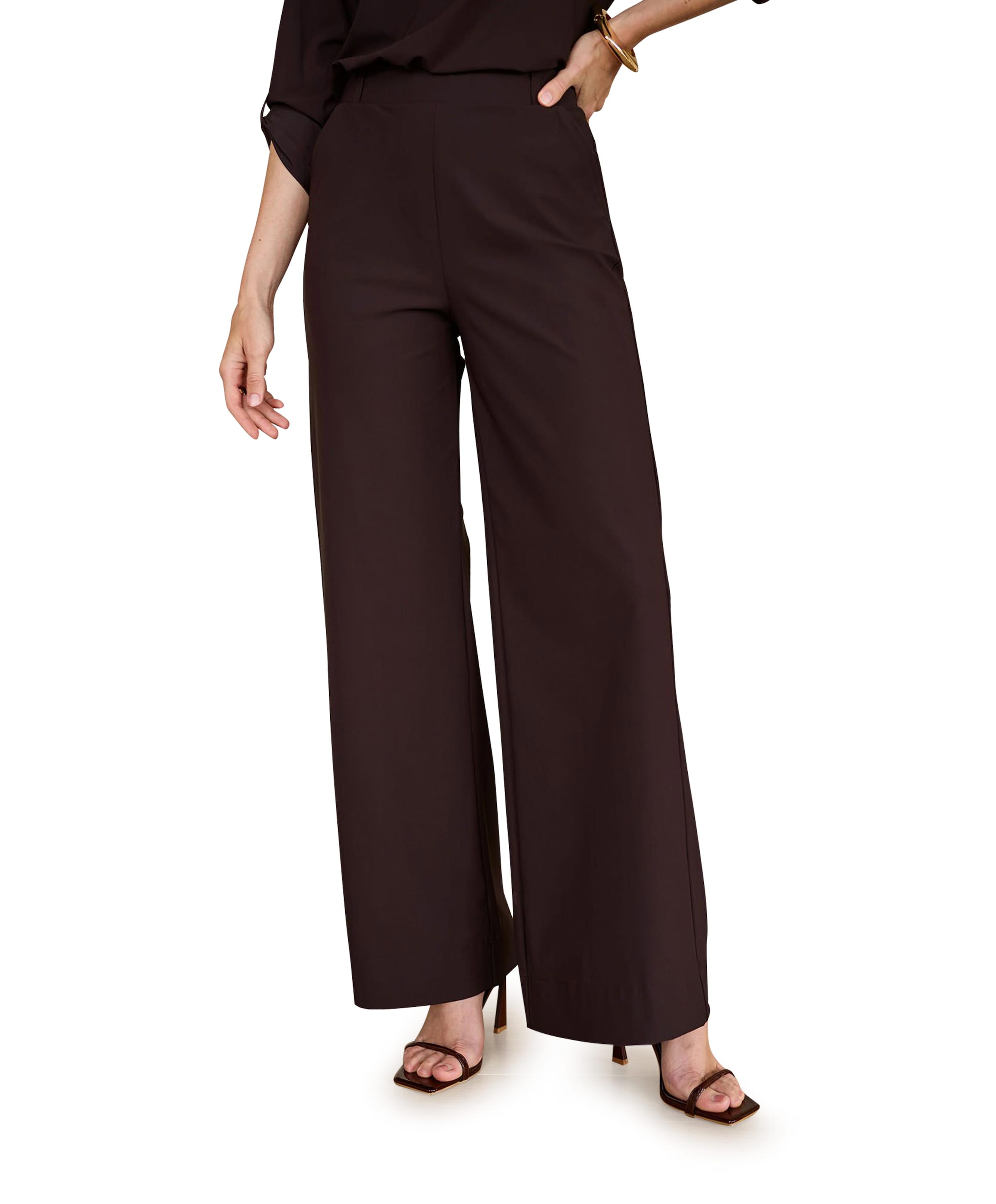Lexie LONG bonded trousers dames broek bruin