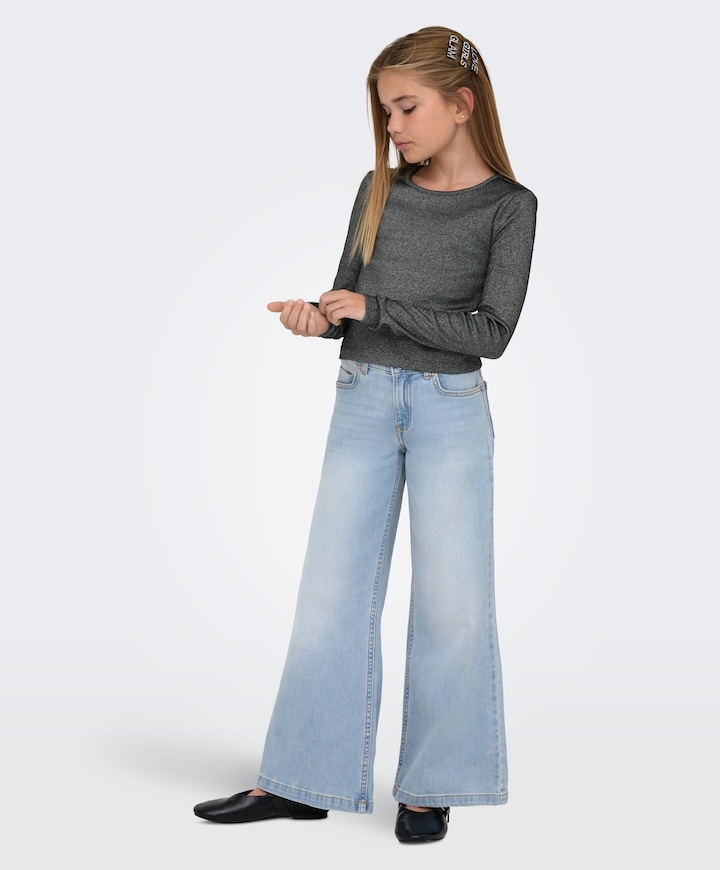 KOGCALIFORNIA MW WIDE FLARED AKM217 meisjes jeans blauw