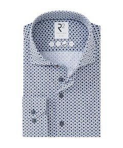 Heren overhemd lange mouw blauw