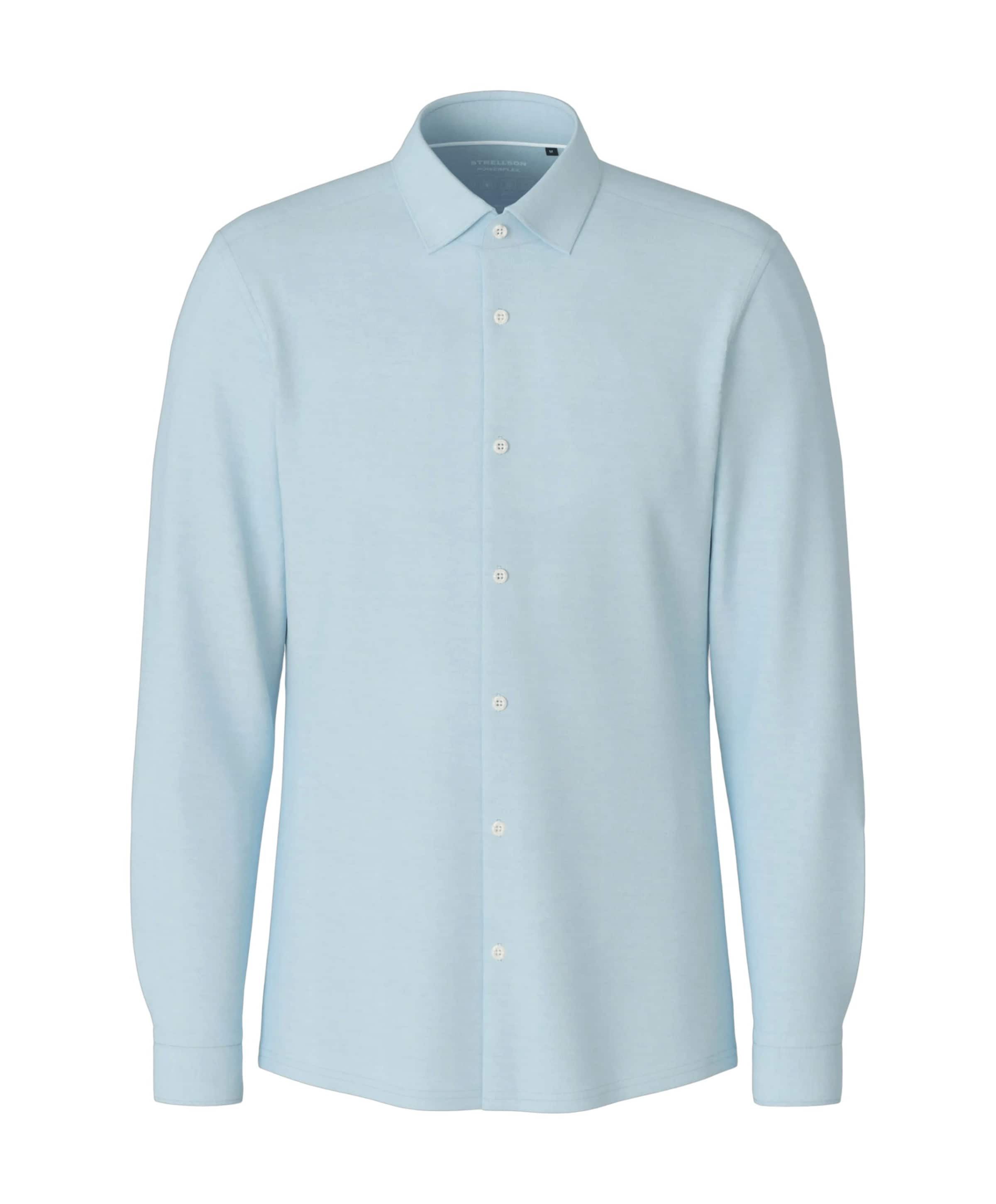 Heren overhemd lange mouw blauw