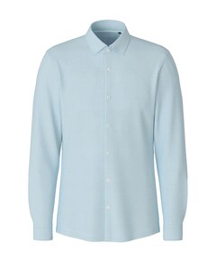 Heren overhemd lange mouw blauw