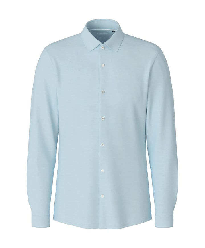 Heren overhemd lange mouw blauw