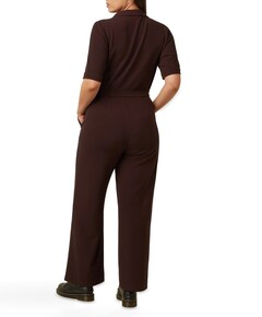 Doris Woven Crepe dames jumpsuit bruin