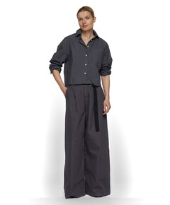 wide jog twill dames broek grijs