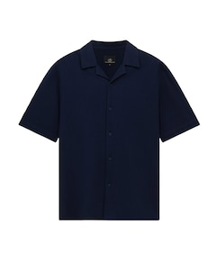 Heren overhemd korte mouw blauw