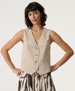 Dames gilet beige