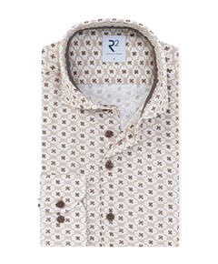 Heren overhemd lange mouw beige