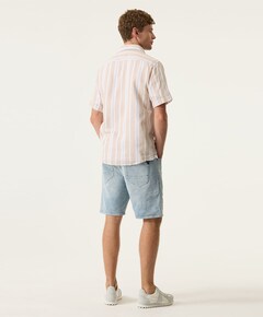 Heren overhemd korte mouw beige